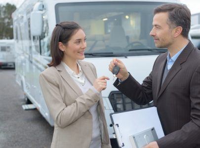 Lady renting an RV