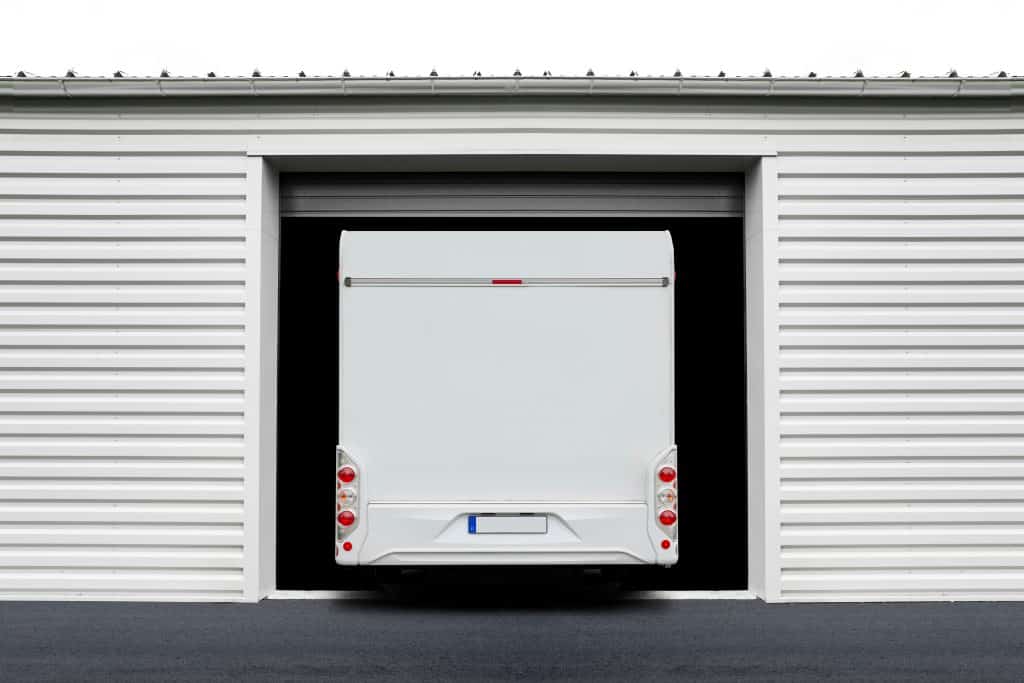 Rv parked in storage unit