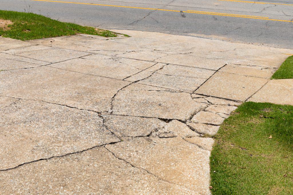Parking a heavy RV in a residential driveway can cause cracks.